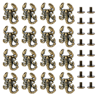 16Bags Scorpion Alloy with Iron Decorative Rivets BUTT-FH0001-035B-1