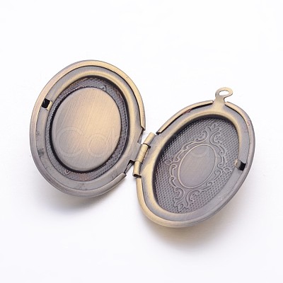 Romantic Valentines Day Ideas for Him with Your Photo Brass Locket Pendants ECF133-3AB-1