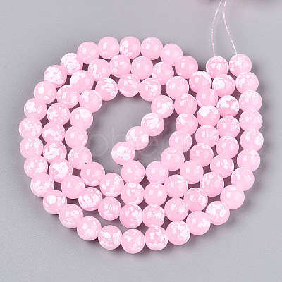 Baking Paint Glass Beads Strands DGLA-N015-10mm-02-1