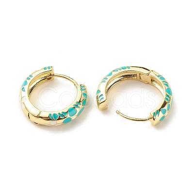 Flower Enamel Hoop Earrings EJEW-G290-03G-E-1