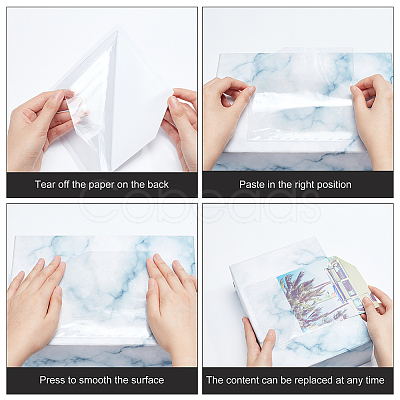 Transparent PVC Plastic Self-Adhesive Bags ABAG-WH0032-39-1