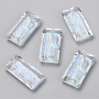 Embossed Glass Rhinestone Pendants GLAA-J101-07B-001MO-1