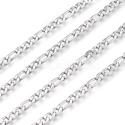 Tarnish Resistant 304 Stainless Steel Figaro Chain CHS-M003-12P-B-1