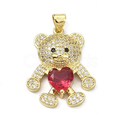 Brass Micro Pave Cubic Zirconia Pendants ZIRC-F137-01G-1