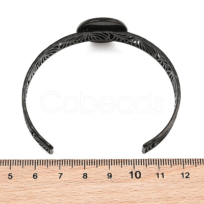 304 Stainless Steel Blank Cuff Bangle Bases with Flat Round Tray SA-CBA82C8-04C-EB-1