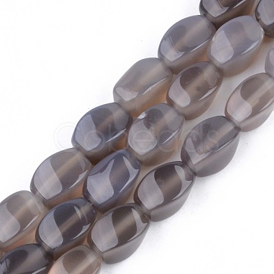 Natural Grey Agate Beads Strands G-S359-125-1