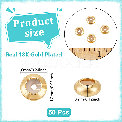 50Pcs Brass Beads KK-UN0005-64-1