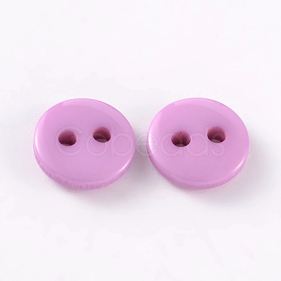 2-Hole Flat Round Resin Sewing Buttons for Costume Design BUTT-E119-36L-03-1