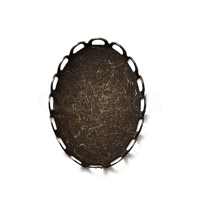 Brass Lace Edge Bezel Cups KK-E185-AB-NF-1