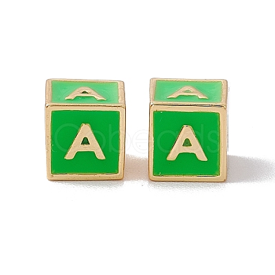 Rack Plating Brass Enamel Beads KK-B060-04G-02A-1