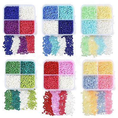 72G 4 Colors Glass Seed Beads SEED-YW0002-75A-1
