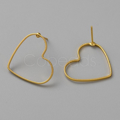 Golden Brass Hollow Geometric Stud Earrings EJEW-WH0012-127J-1