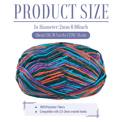 Light Gradient Segment Dyed Polyester Yarn DIY-TADJ0002-005D-1