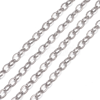 Tarnish Resistant 304 Stainless Steel Cable Chains CHS-K001-96-3.5mm-1
