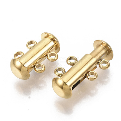 201 Stainless Steel Slide Lock Clasps X-STAS-S079-157G-1