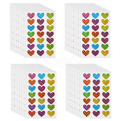 Heart Plastic Stickers DIY-TADJ0002-006A-1