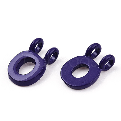 Rack Plating Spray Painted Alloy 2-Loop Link Pendants PALLOY-N176-01O-1