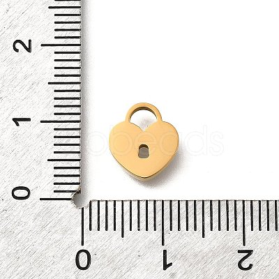 304 Stainless Steel Heart Lock Charms STAS-Q348-09G-1