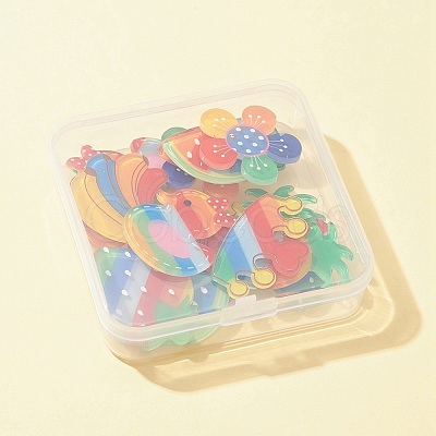 16Pcs 8 Style Acrylic Cabochons MACR-FS0001-46-1