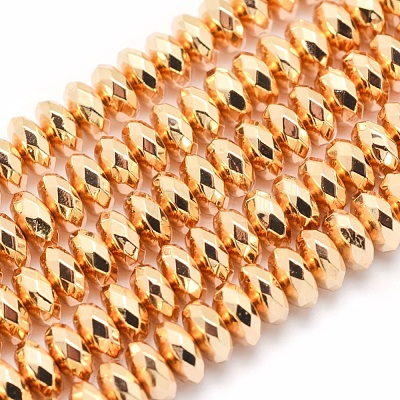 Electroplate Non-magnetic Synthetic Hematite Beads Strands G-L485-06D-LG-1
