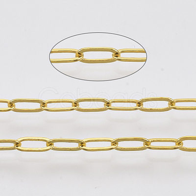 Brass Paperclip Chains X-CHC-S008-001D-G-1