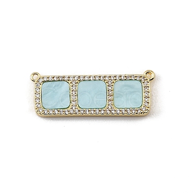 Brass Micro Pave Clear Cubic Zirconia Connector Charms CU-CBA30E8-01G-A-1