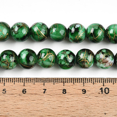 Baking Paint Glass Beads Strands DGLA-N003-10mm-B09-1