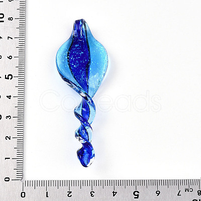 Handmade Gold Sand Lampwork Big Pendants LAMP-T023-09B-1