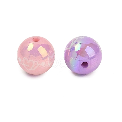 Opaque UV Plating Acrylic Beads PACR-P005-06-1