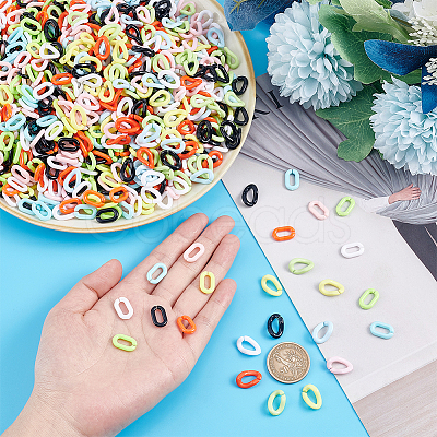 1260Pcs 14 Style Opaque Acrylic Linking Rings SACR-DC0001-01-1