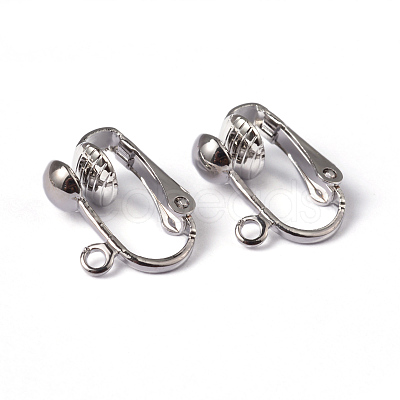 Iron Clip-on Earring Findings for Non-Pierced Ears X-EC141-NF-1