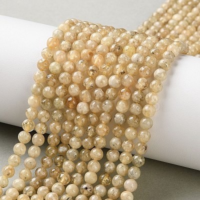 Natural Yellow Garnet Beads Strands G-Z129-C01-5mm-01-1