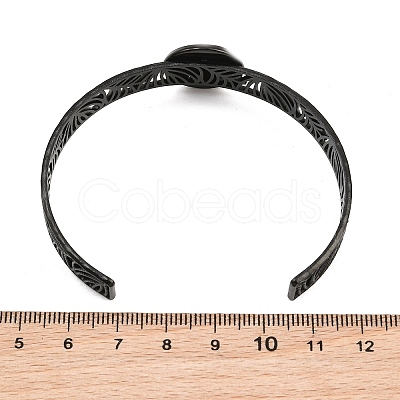 304 Stainless Steel Blank Cuff Bangle Bases with Flat Round Tray SA-CBA82C8-04A-EB-1