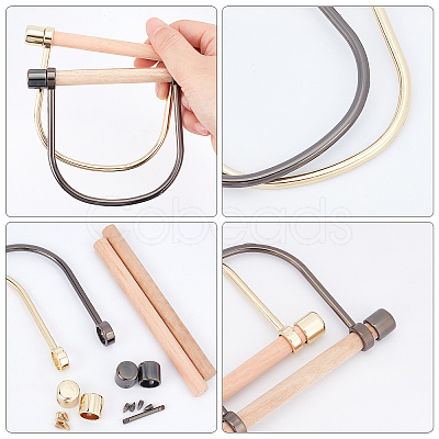 4 Sets 2 Colors Alloy Bag Handle FIND-WR0002-50-1