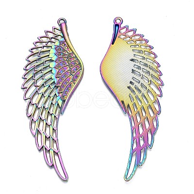 Rainbow Color Alloy Big Pendant Rhinestone Settings PALLOY-N163-172-NR-1