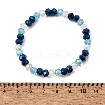 Electroplate Glass Beads Stretch Bracelet for Women BJEW-JB13170-1