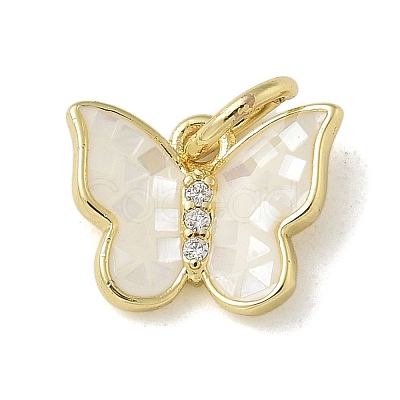 Brass Micro Pave Cubic Zirconia Charms KK-U046-16G-02-1