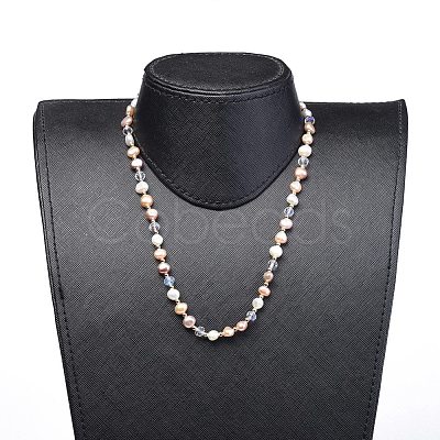 Cultured Freshwater Pearl Beaded Necklaces NJEW-JN02664-1