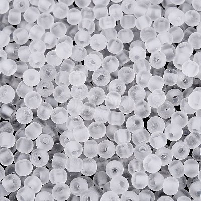 FGB Frosted Transparent Glass Seed Beads SEED-N013-02A-01-1