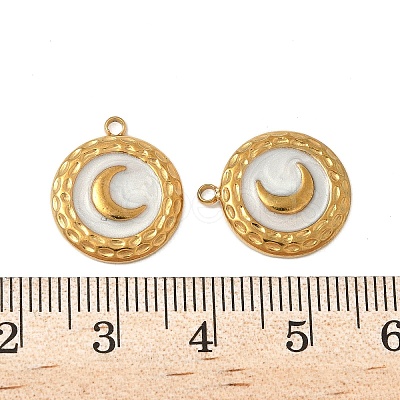 304 Stainless Steel Enamel Pendants STAS-V015-49G-1