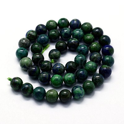 Natural Chrysocolla and Lapis Lazuli Beads Strands G-I199-37-8mm-1