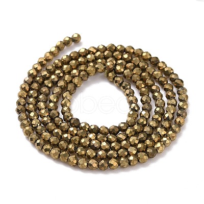 Electroplate Glass Beads Strands GLAA-H021-01A-FP07-1