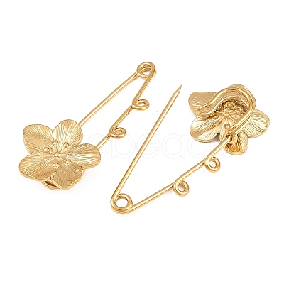 Peach Blossom 304 Stainless Steel Safety Pins Brooch Findings SA-CBA098D-14B-G02-1