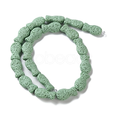 Fish Dyed Natural Lava Rock Beads Strands G-O126-01A-06-1