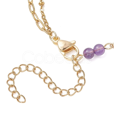 Round Natural Gemstone Beads Link Bracelets BJEW-JB13488-1