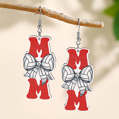 Mother's Day Wood Dangle Earrings FS-WG7FF6E-08-1