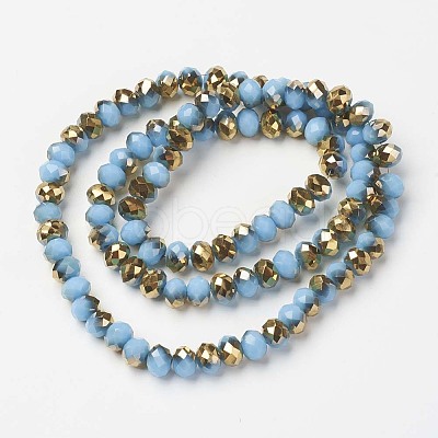 Electroplate Opaque Glass Beads Strands EGLA-A034-P6mm-O11-1