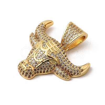 Brass Micro Pave Clear Cubic Zirconia Pendants KK-H267-060C-G-1