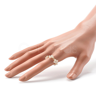 Glass Pearl Beads Finger Rings X1-RJEW-TA00005-1
