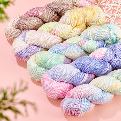 1 Skein Gradient Segment Dyed 80% Wool 20% Acrylic Blended Yarn OCOR-TA0003-02C-1
